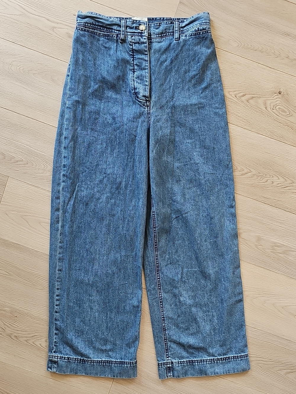Wilfred Free Relaxed Wide Leg Ultra High Rise Lightweight Denim, Size 10